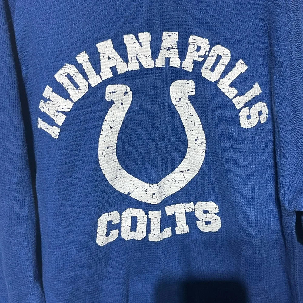 INDIANAPOLIS COLTS THERMAL NFL TEAM REEBOK APPAREL PULL OVER BLUE YOUTH SZ S 7-8